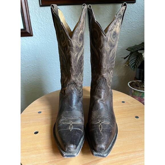 J. B. Dillon Brown Goat Leather Western Boots - Picture 2 of 8